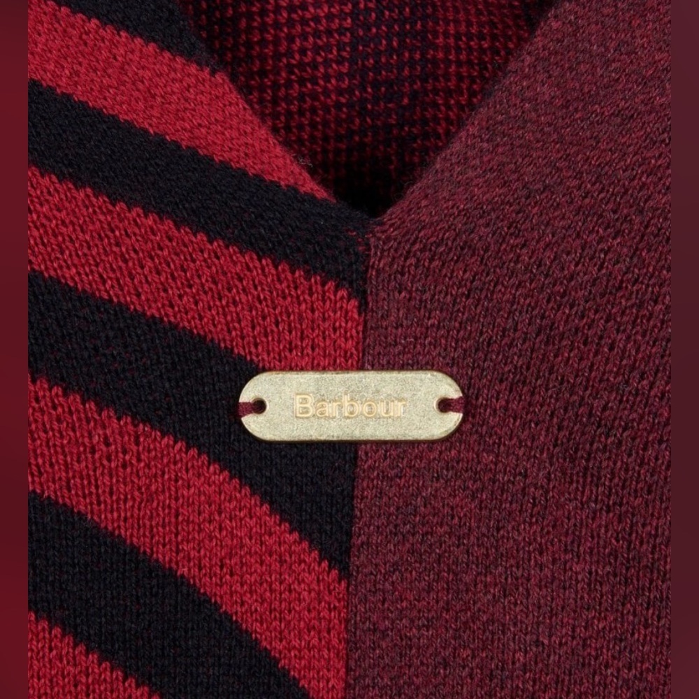 Barbour Martine Cotton Cape O/S Crimson Tartan Plaid Poncho Wrap Shaw - Picture 6 of 7